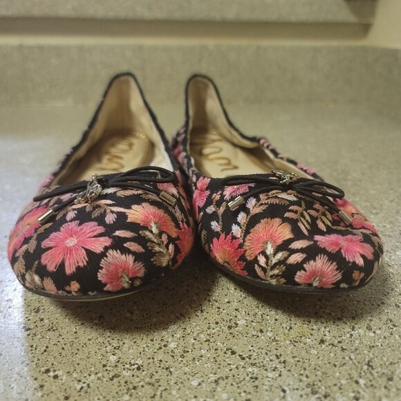 Sam Edelman Felicia Floral Ballet Flats Black/Pink US 8.5M EU 38.5 - Picture 4 of 10